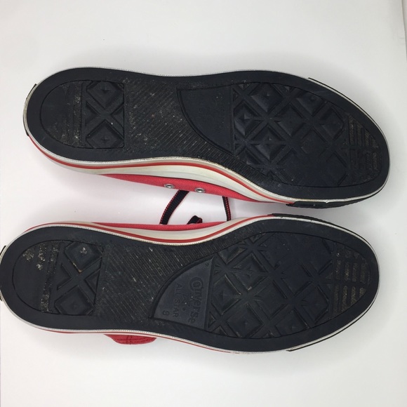 Converse Red Unisex High Top Shoes Men’s  Size 9 - Picture 8 of 9